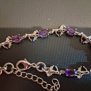 Purple silvertone bracelet